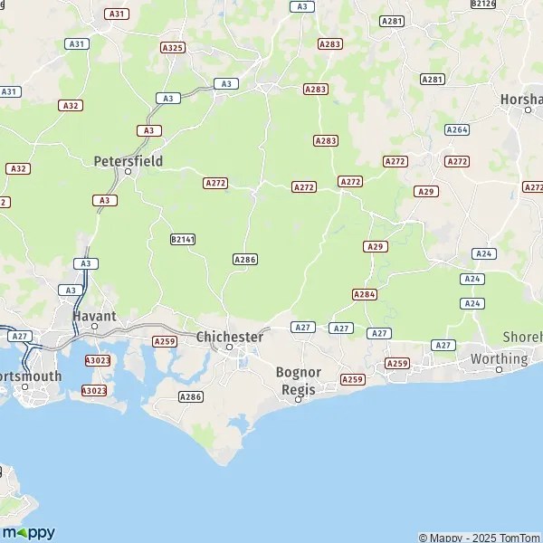 Map West Wittering map of West Wittering (PO20 8) and practical